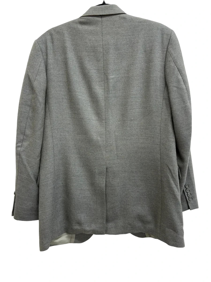 Lands' End Lambswool Two-Button Blazer Gray - back