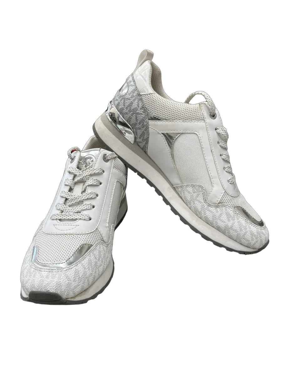 Michael Kors Allie Trainer Sneaker White Silver - front
