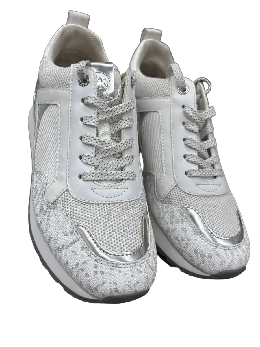 Michael Kors Allie Trainer Sneaker White Silver - front