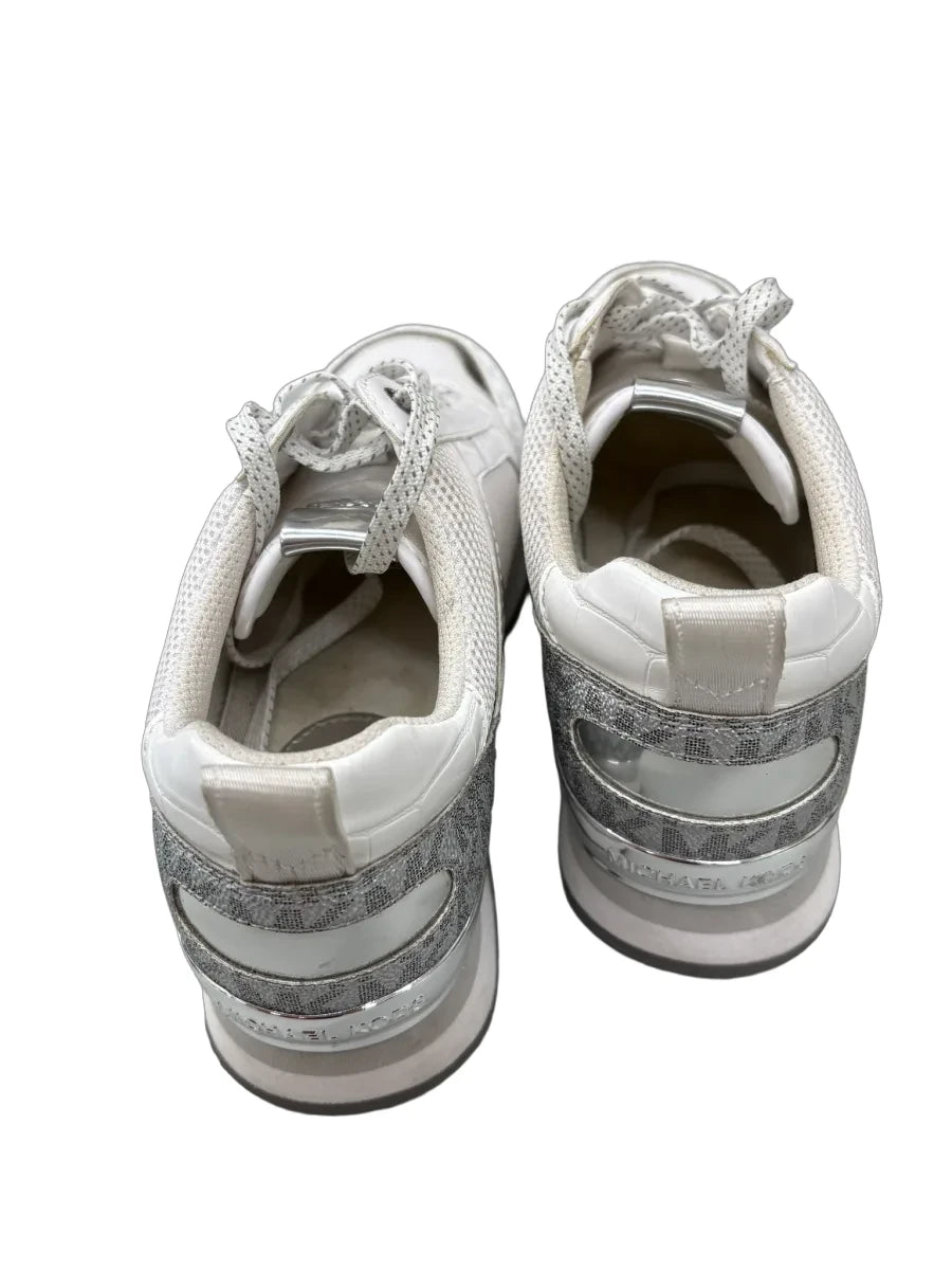 Michael Kors Allie Trainer Sneaker White Silver - back