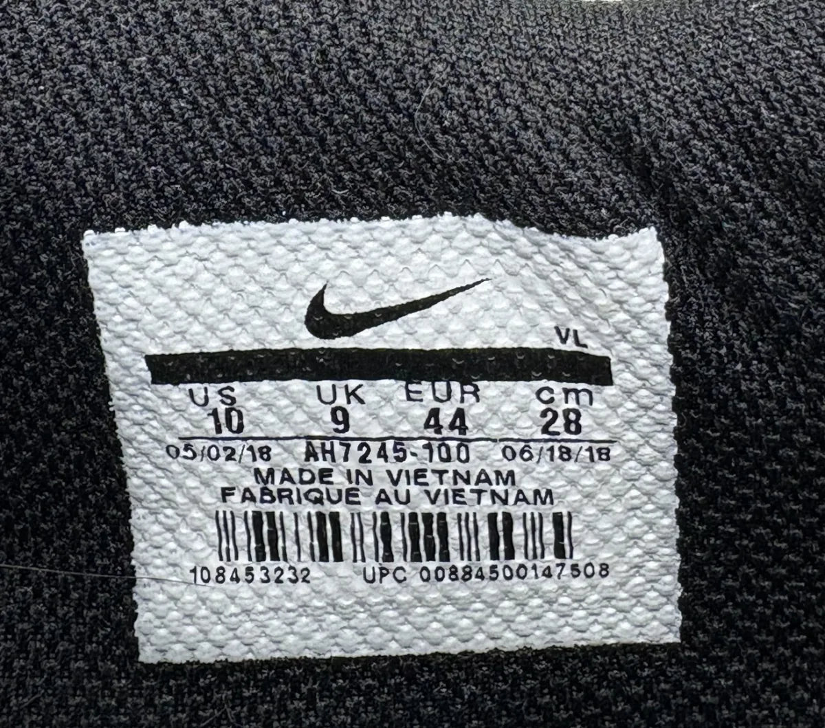 Nike Tiempo Legend VII IC Indoor Soccer Shoe White - tag