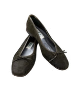 gaLo Suede Ballet Flat Dark Olive Green - front