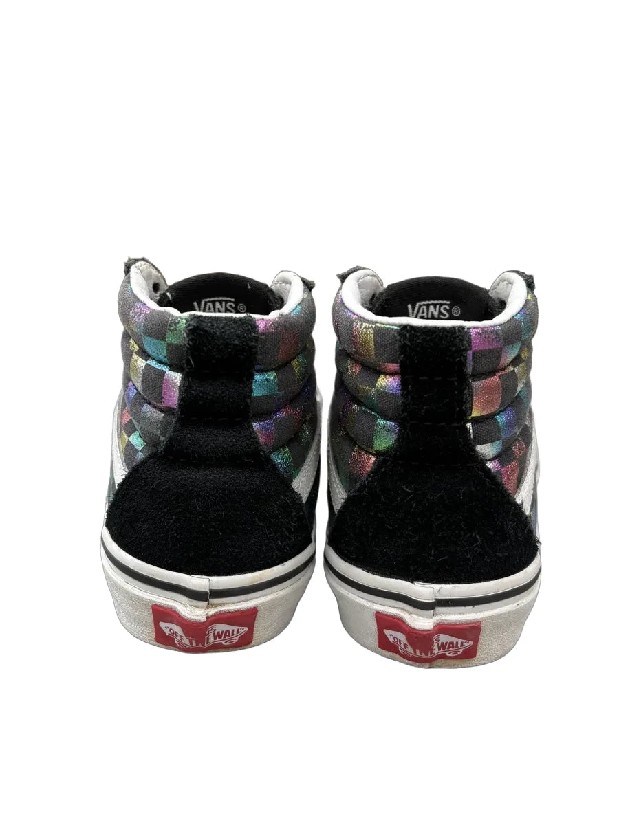 Vans Sk8-Hi Rainbow Checkerboard High-Top Sneaker - back