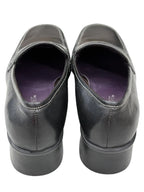 Aerosoles Black Leather Penny Loafer Block Heel - back