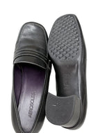 Aerosoles Black Leather Penny Loafer Block Heel - back