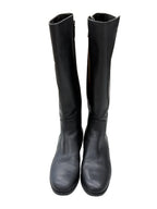 Cole Haan Black Leather Knee-High Riding Boots - front