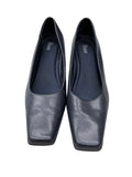 Bass Tristie Navy Leather Kitten Heel Pumps - front