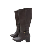 Cole Haan Brown Leather Knee-High Heeled Boots - detail