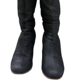 Cole Haan Black Pebbled Leather Knee-High Boots - front