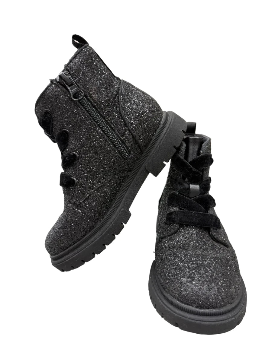 Cat & Jack Black Glitter Combat Boots Kids - detail
