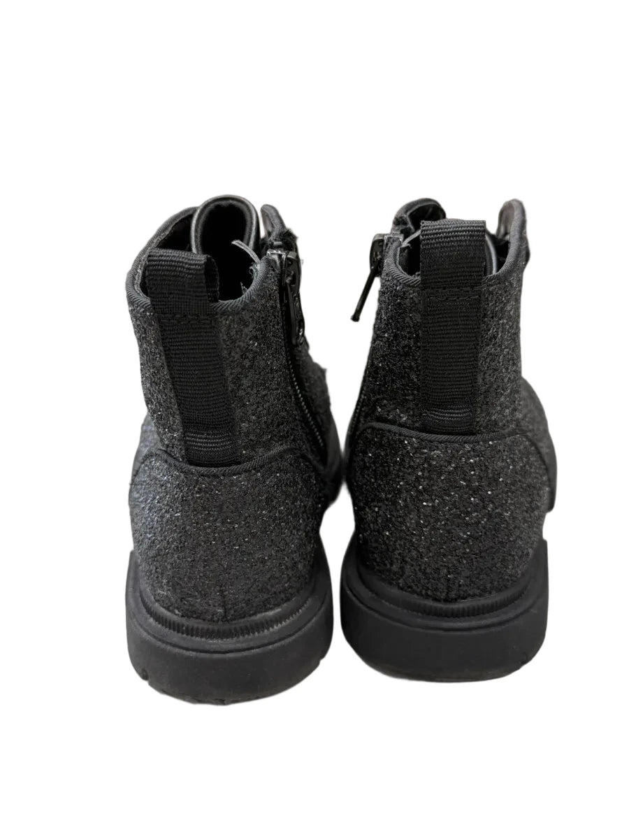 Cat & Jack Black Glitter Combat Boots Kids - back