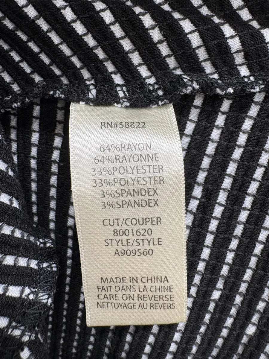 Max Studio Black White Striped Twist-Front Midi Dress - label