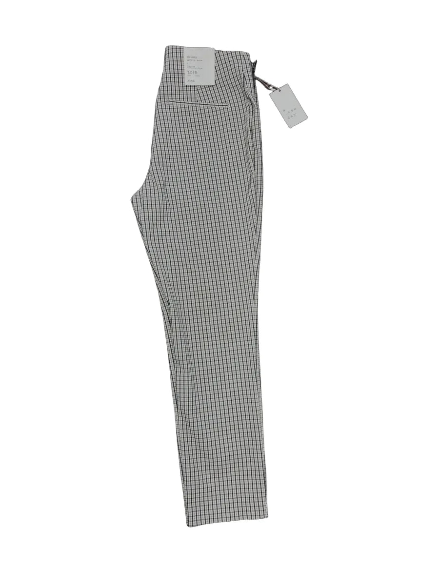 A New Day Brown Plaid Skinny Ankle Pants Size 10 - front