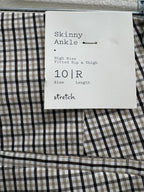 A New Day Brown Plaid Skinny Ankle Pants Size 10 - label