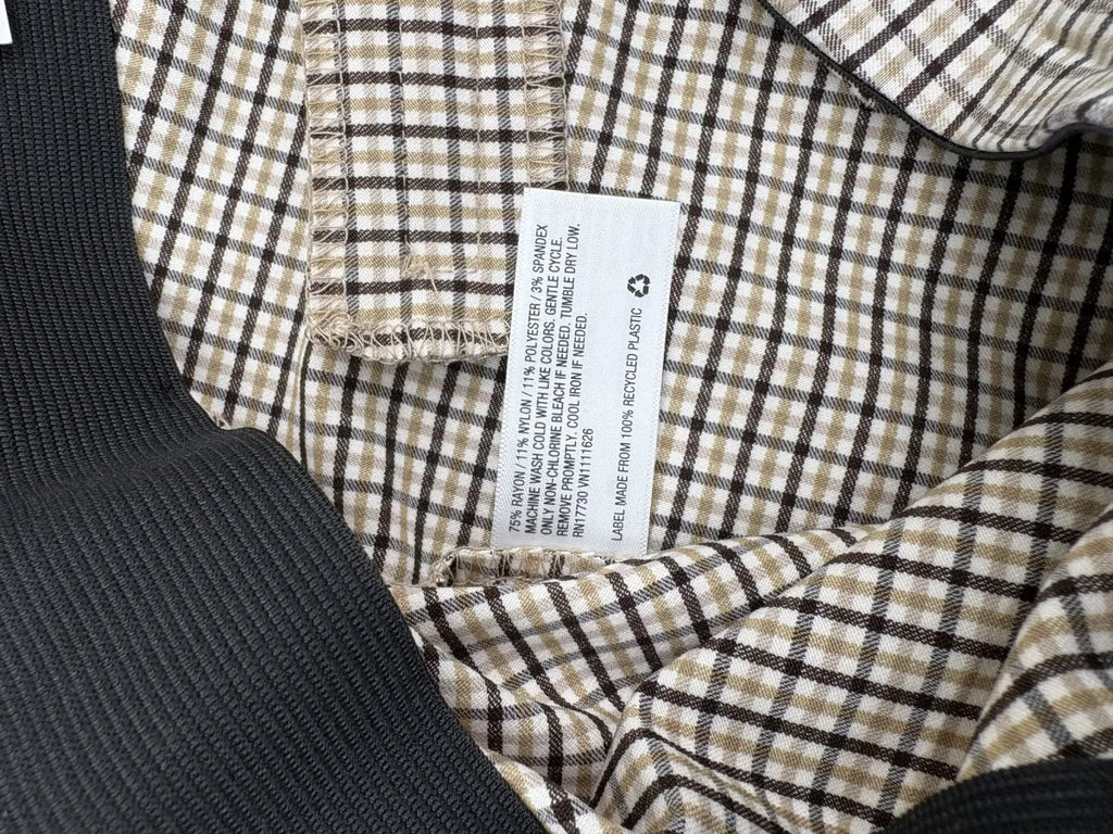 A New Day Brown Plaid Skinny Ankle Pants Size 10 - label