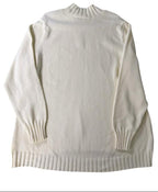 D&CO Essentials Ivory Cable Knit Mock Neck Sweater