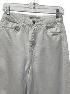 ZARA Wide Leg White Denim Jeans High Rise