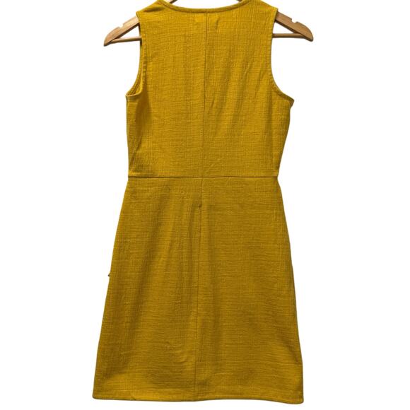 Madewell small cotton wrap around dress in size xxs mustard yellow