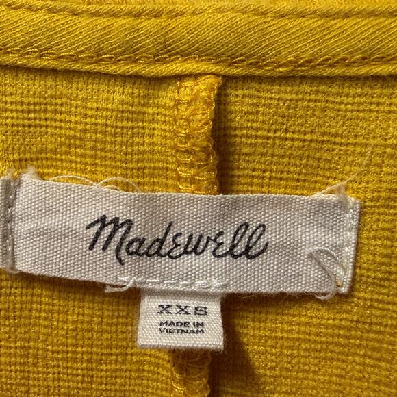 Madewell small cotton wrap around dress in size xxs mustard yellow