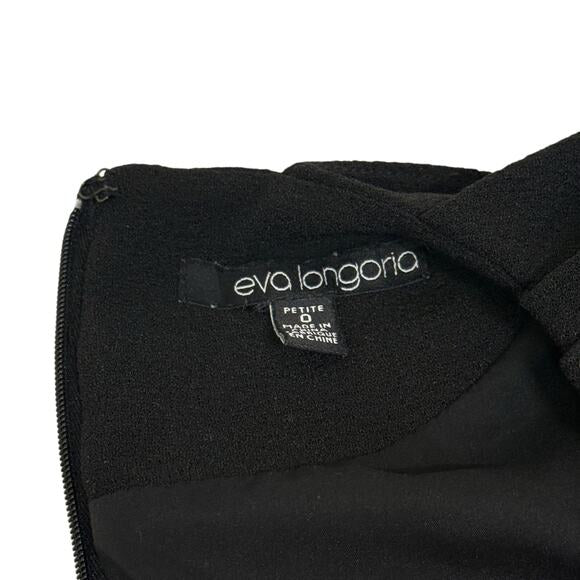 Eva Longoria black short sleeve dress for women in size petite 0