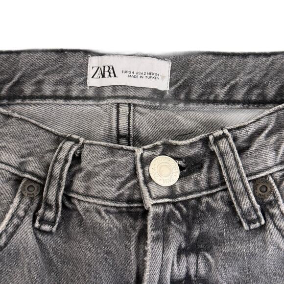 Zara jeans in size us 2 i black stone washed