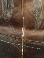 Justin SVL2002 Western Cowboy Boots Brown Leather Turquoise Stitch Women’s 9B