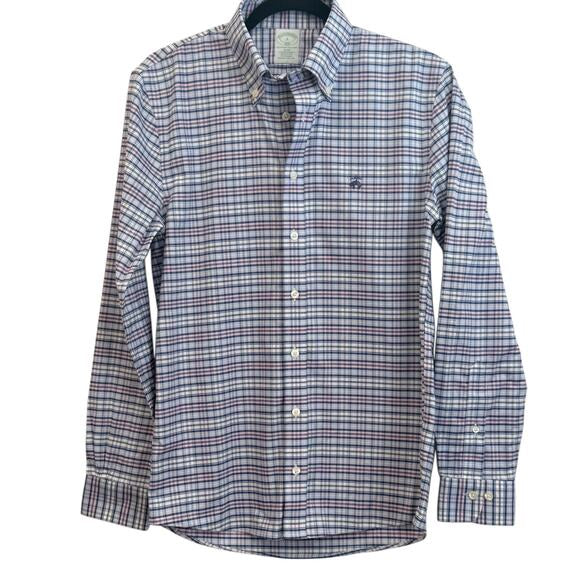 Brooks Brothers Brooks Brothers 1818 Slim Fit Non-Iron Stretch Plaid Button Down Shirt Men’s Small
