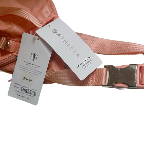 Athleta Blush Pink Belt Bag Travel Waist Pack Adjustable Crossbody New With Tags