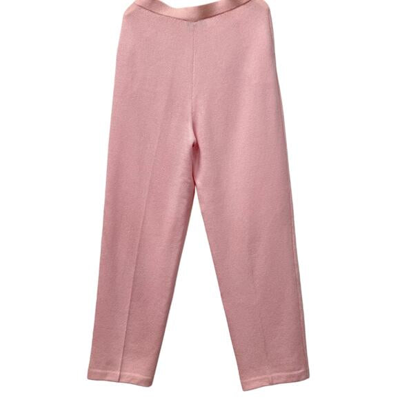 St. John Collection Pink Knit Pants Size 2 USA Made Elastic Waist Luxury Knit