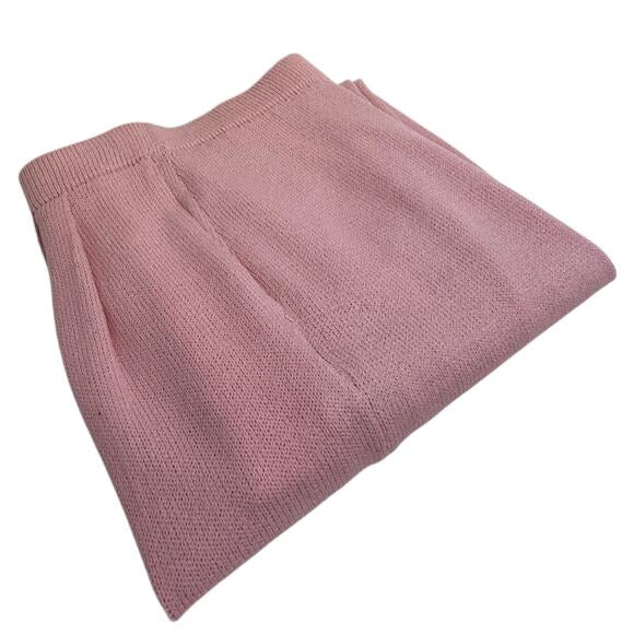 St. John Collection Pink Knit Pants Size 2 USA Made Elastic Waist Luxury Knit