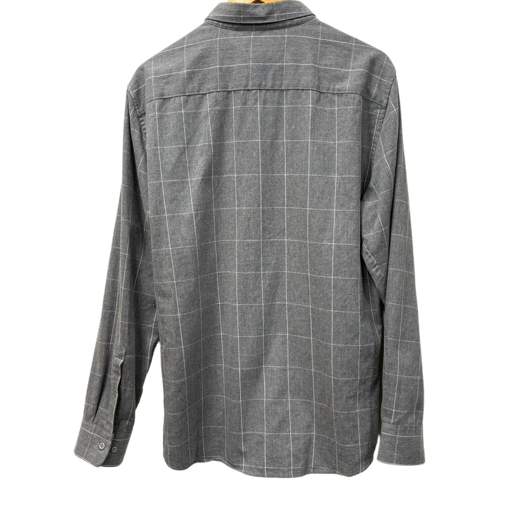 Marc Anthony slim fit men's checkered grey button down shirt in size L
