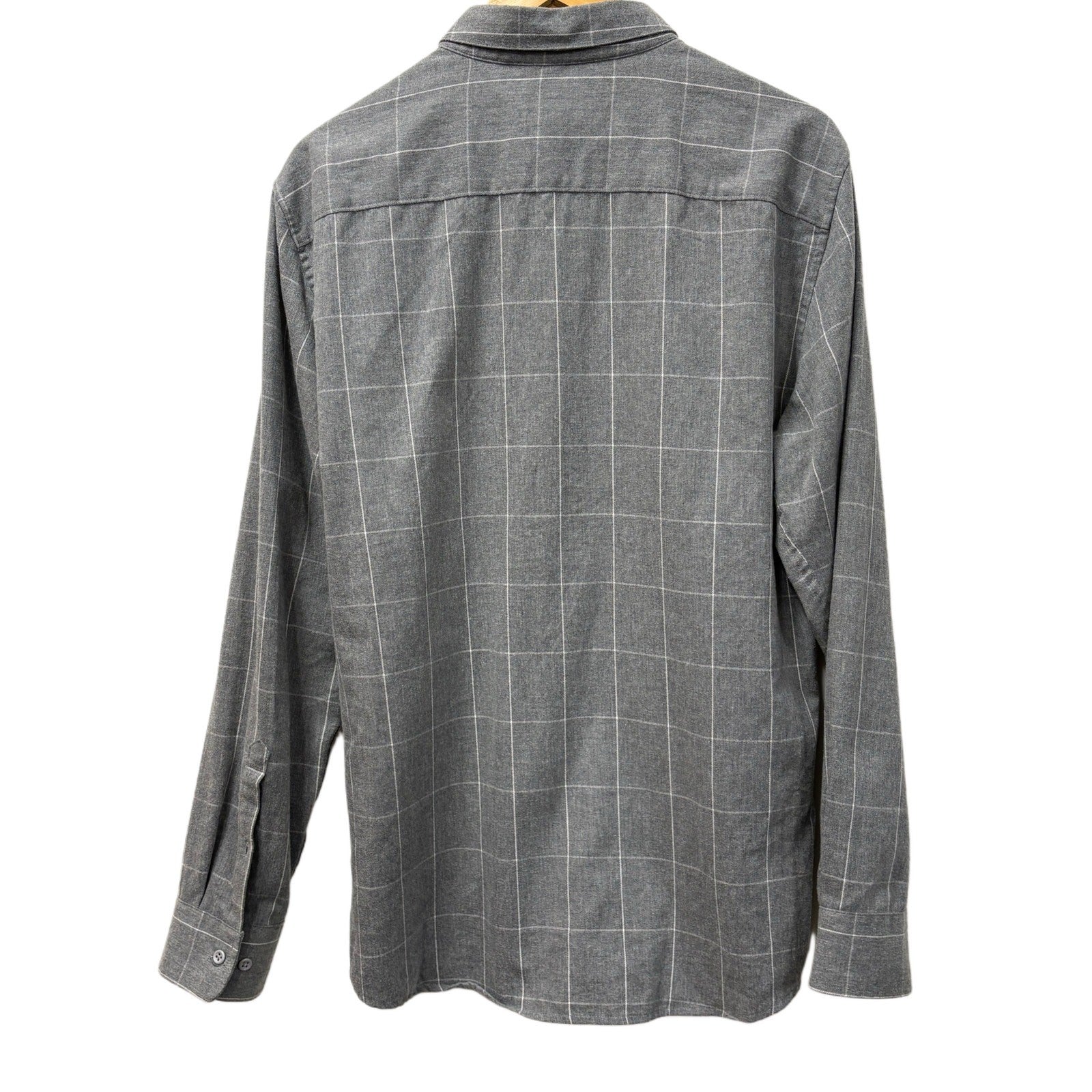 Marc Anthony slim fit men's checkered grey button down shirt in size L