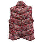 Talbots Petites Paisley Puffer Vest Red Print Zip Front Women’s MP