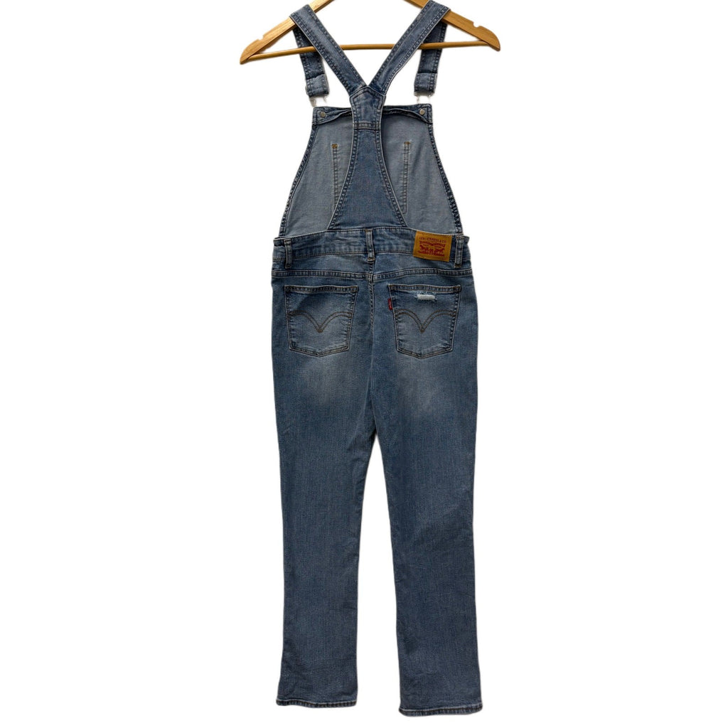 Levi’s Girls Denim Overalls Size 12 Blue Distressed Adjustable Strap Jeans
