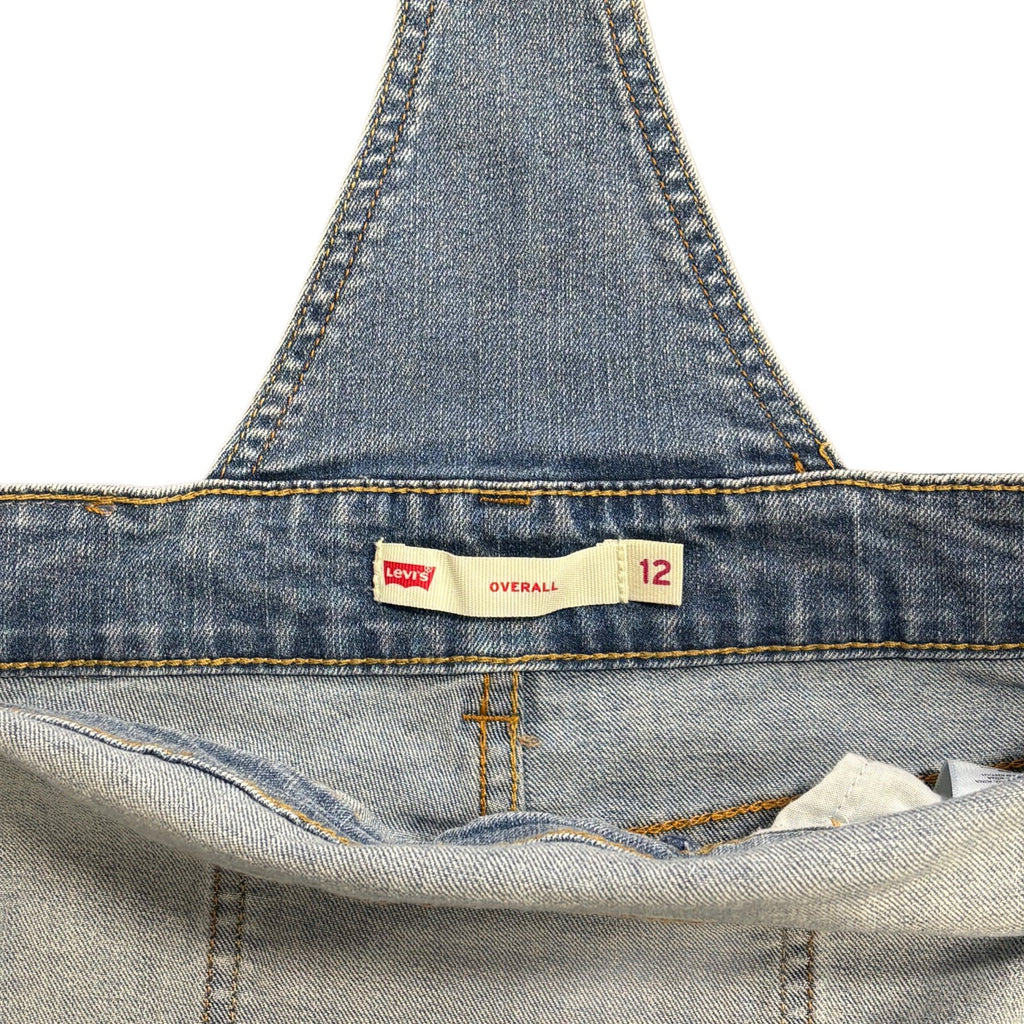 Levi’s Girls Denim Overalls Size 12 Blue Distressed Adjustable Strap Jeans