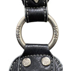 MCM Black Leather Studded Satchel Handbag with Crossbody Strap