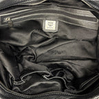 MCM Black Leather Studded Satchel Handbag with Crossbody Strap