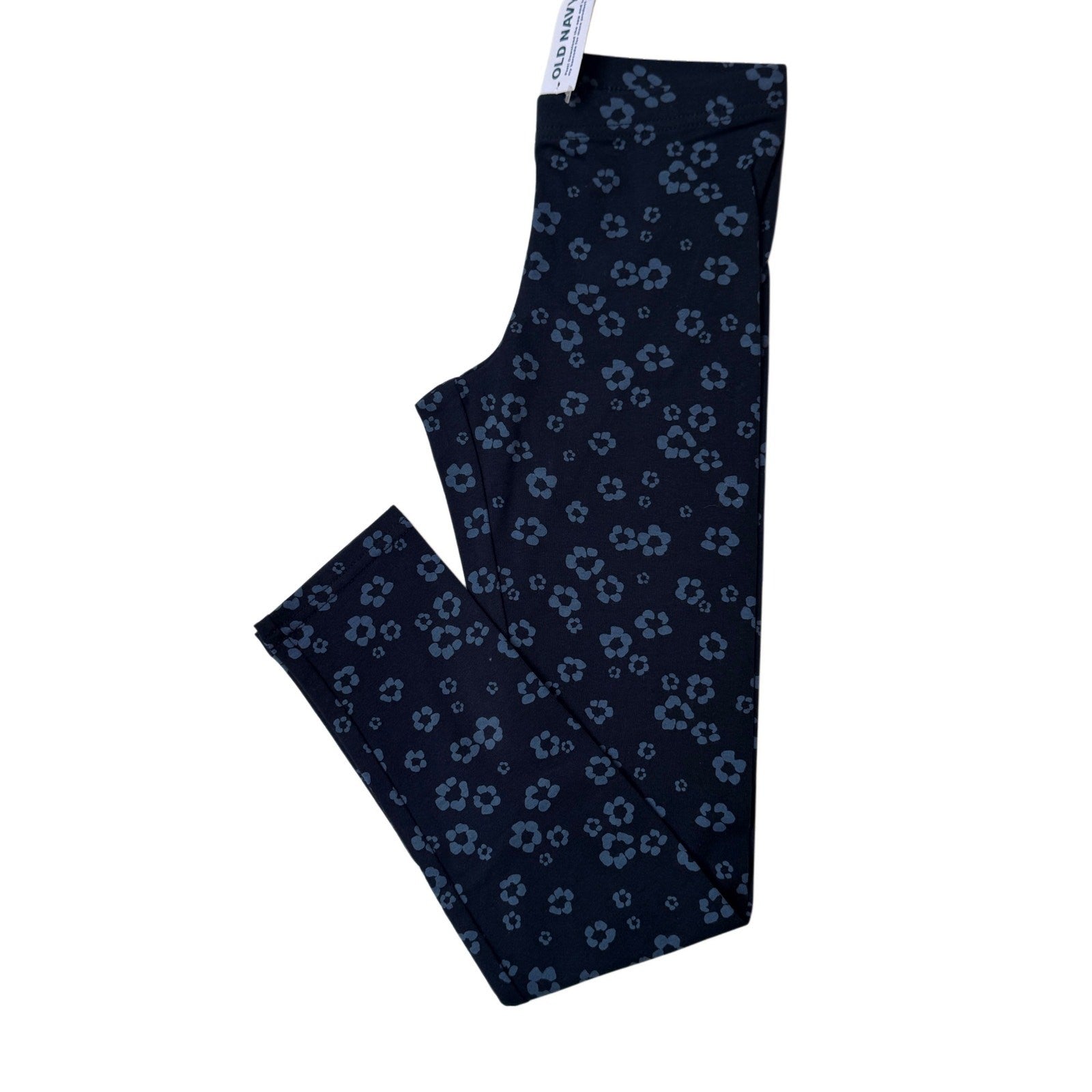 Girls Old Navy casual pants. New! navy color with blue flowers size M (8)