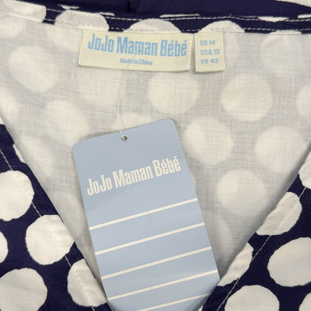 JoJo Maman Bébé Polka Dot Print Dress Navy/White Size 14