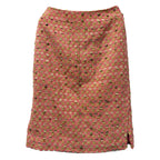 Carlisle Tweed Jacket Skirt Set Pink Green Bouclé Suit Size 2 Wool Blend