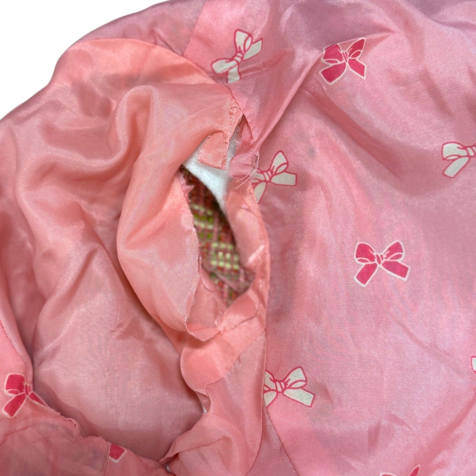 Carlisle Tweed Jacket Skirt Set Pink Green Bouclé Suit Size 2 Wool Blend