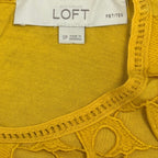 Loft woman's short sleeve top in mustard yellow size s/p