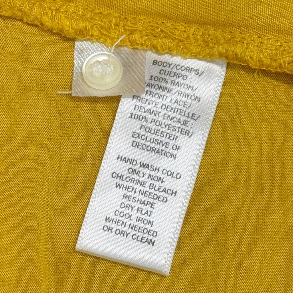 Loft woman's short sleeve top in mustard yellow size s/p