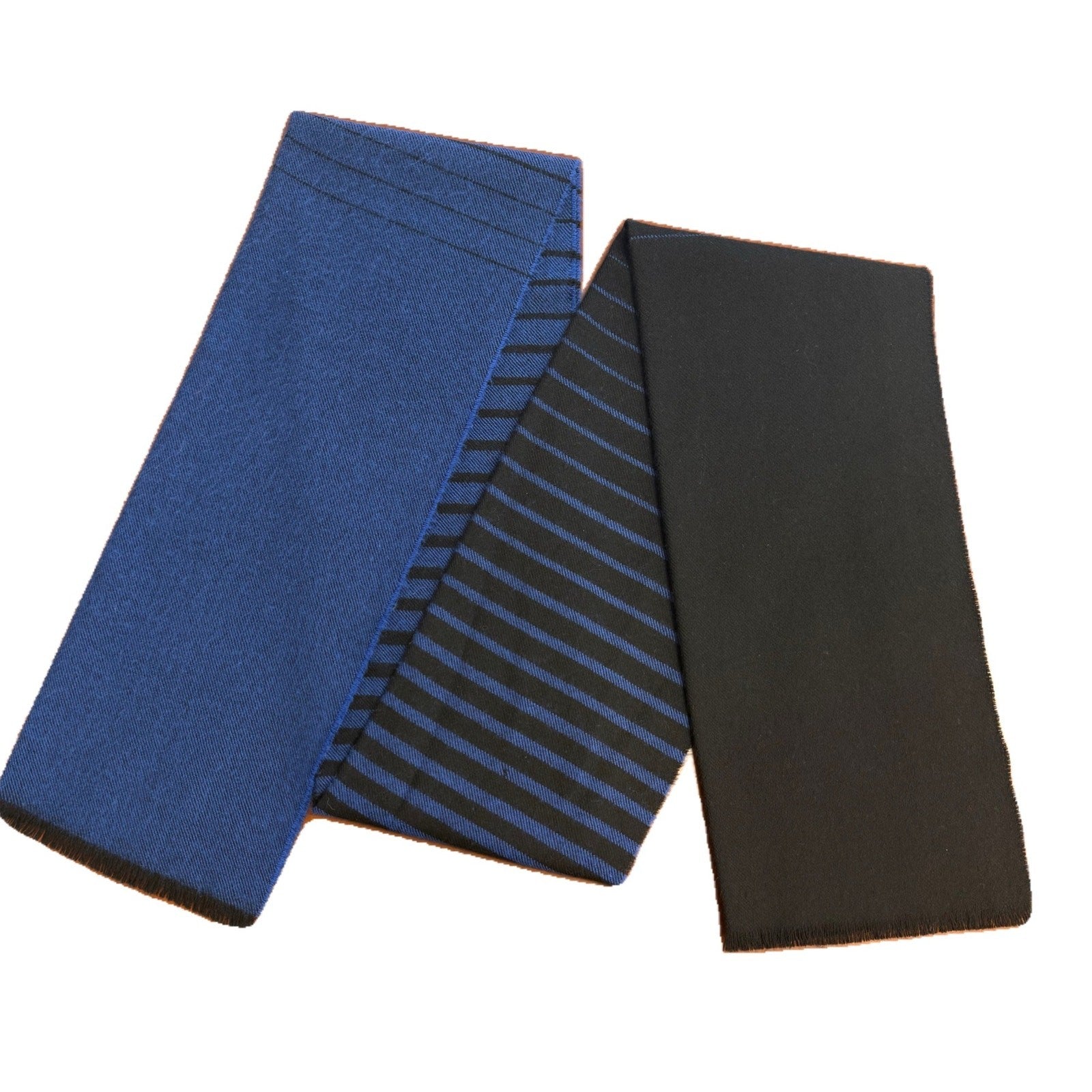 Allen Edmonds Men’s scarf 100% wool in stripe black and navy