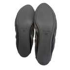 Cole Haan Black Leather Ballet Flats Gold Hardware Bow Detail Size 8B