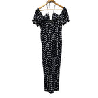 Topshop Black and white polka dot long dress in size 6