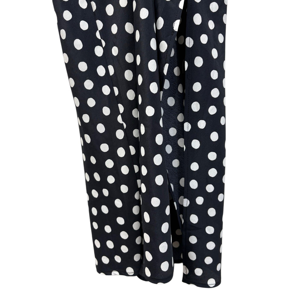 Topshop Black and white polka dot long dress in size 6