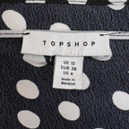 Topshop Black and white polka dot long dress in size 6