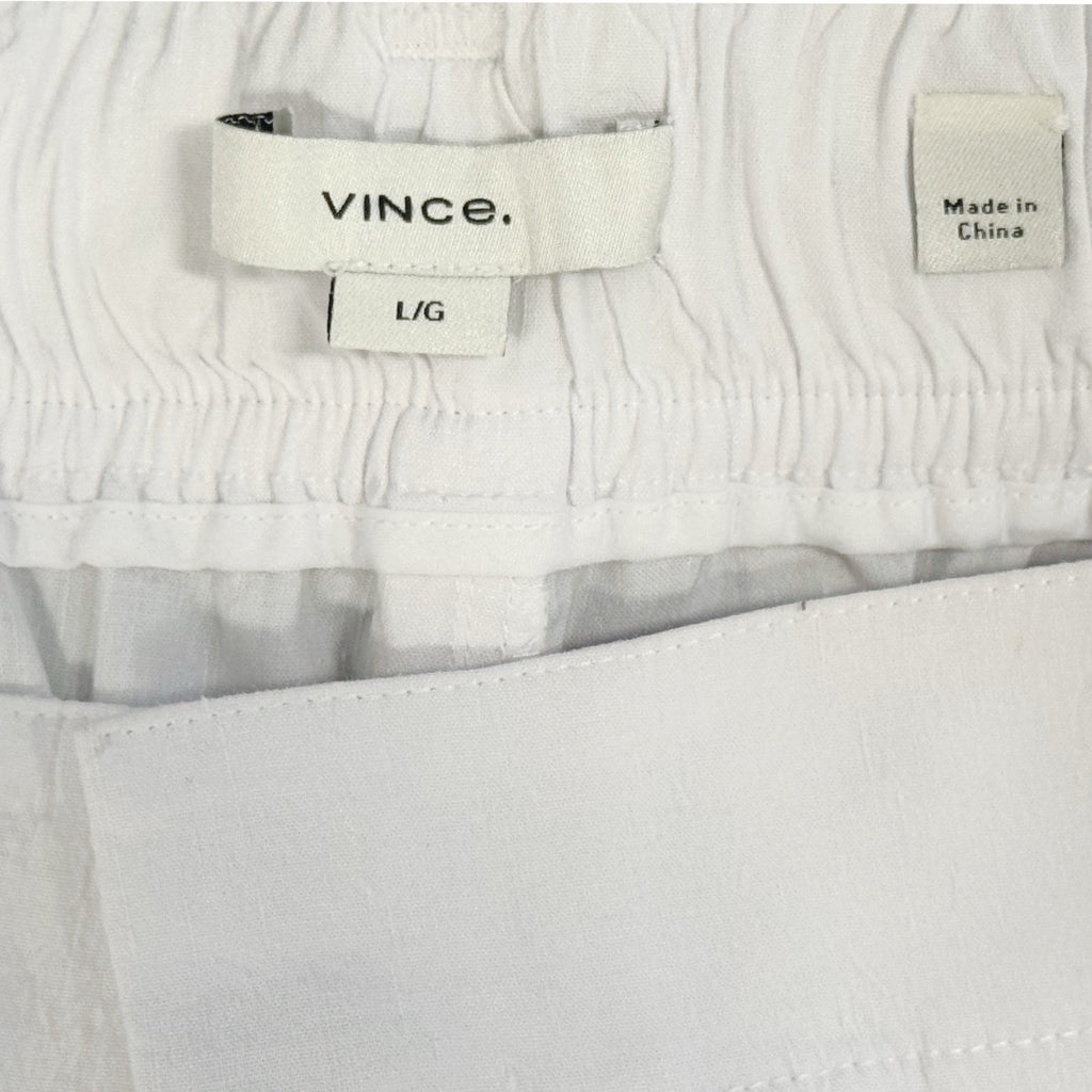 VINCE. LINEN MIX WHITE WOMAN'S PANTS SIZE L