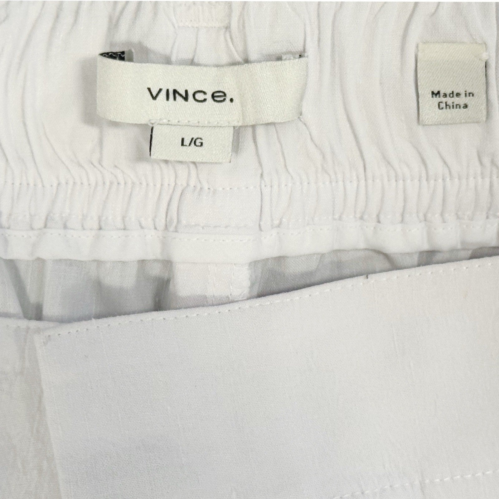 VINCE. LINEN MIX WHITE WOMAN'S PANTS SIZE L